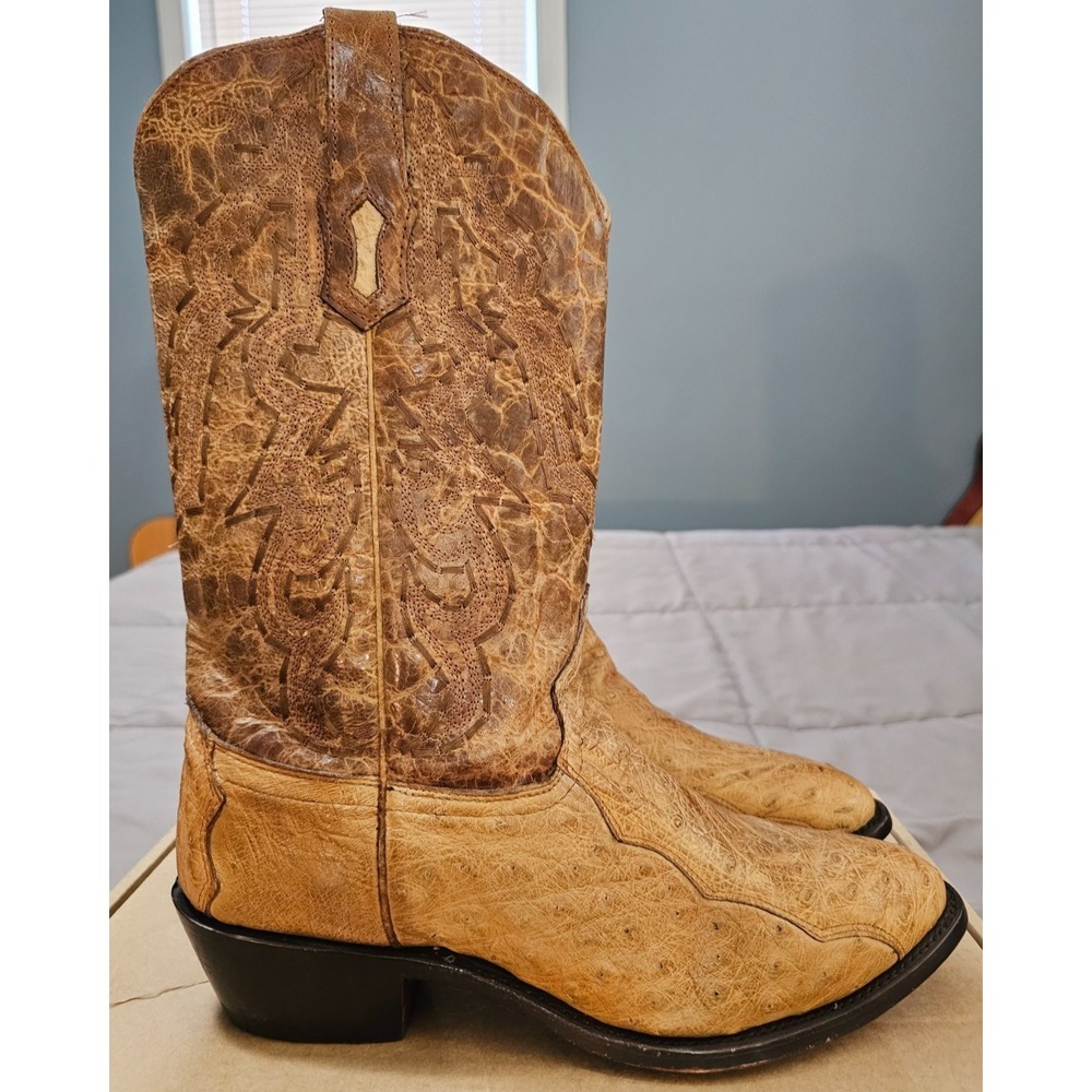 Corral® (Men's 11.5 D) Ostrich Embroidery Western Boots in Ivory - $320